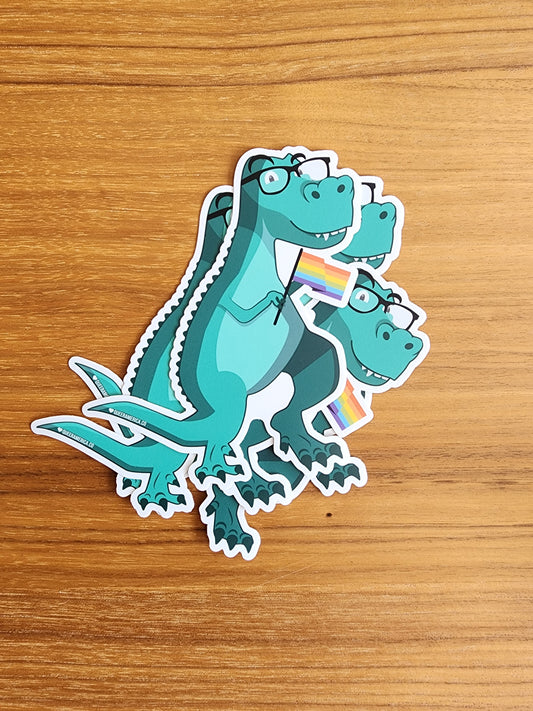 Dustin the Dino - Sticker (5")