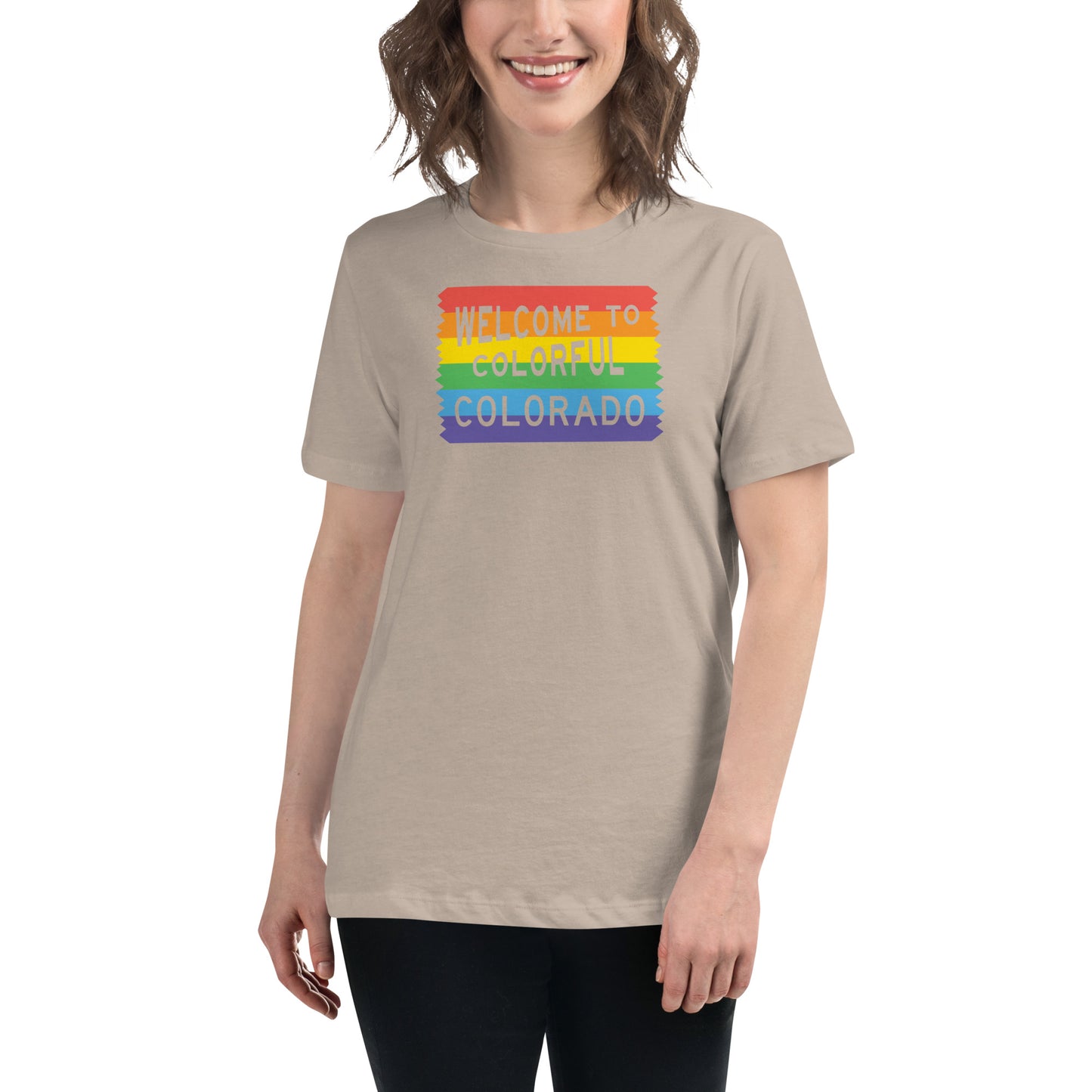 Colorful Colorado Rainbow Sign - Women's Shirt