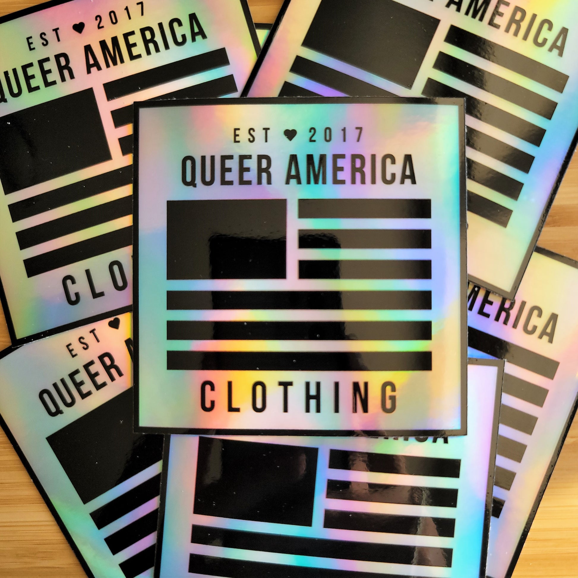 Holographic Queer America Logo Sticker (3") - Queer America Clothing