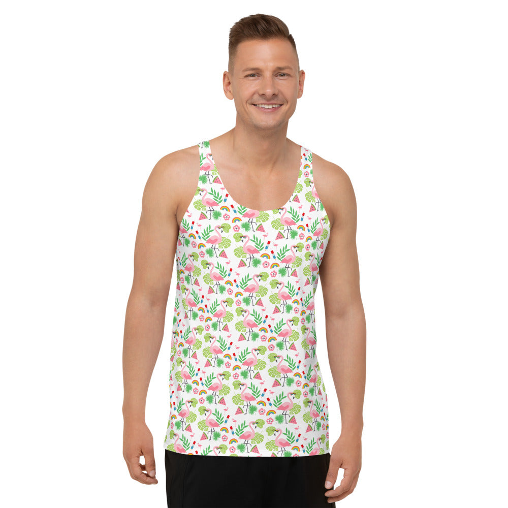 Flamingo Party - Print All-Over Unisex Tank Top