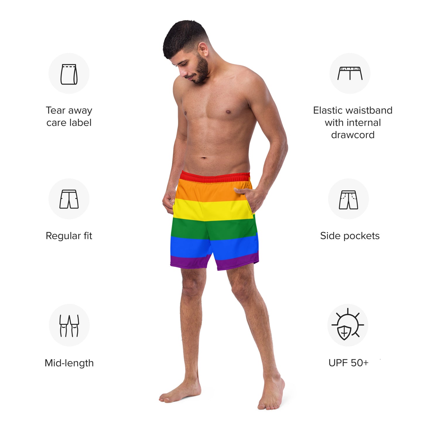 LGBTQ+ Rainbow Pride - All Over Swim Trunks