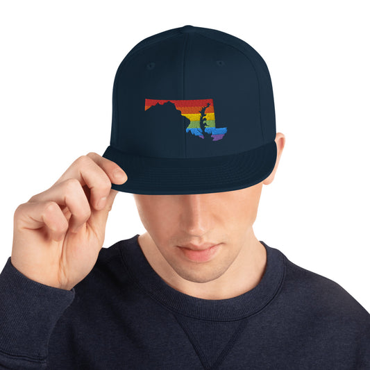 Maryland State Rainbow - Snapback Hat (Embroidered)