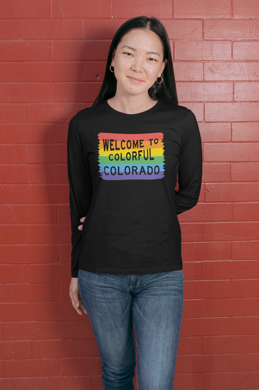 Colorful Colorado Rainbow Sign - Unisex Long Sleeve
