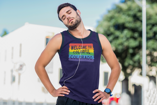 Colorful Colorado Rainbow Sign - Unisex Tank Top