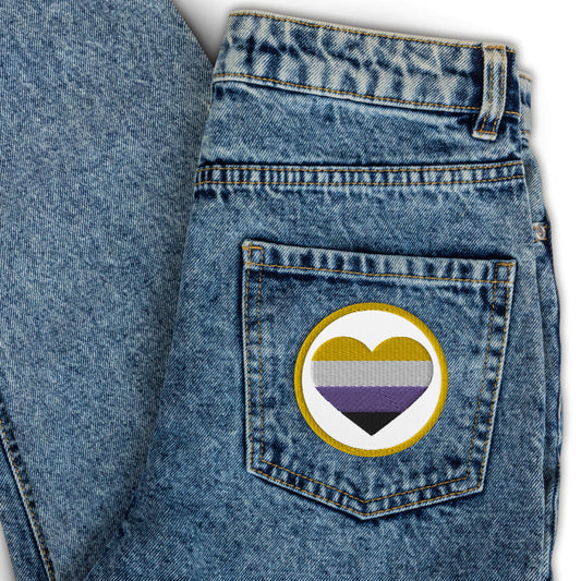 Non-Binary Pride Heart - Patch (Embroidered)
