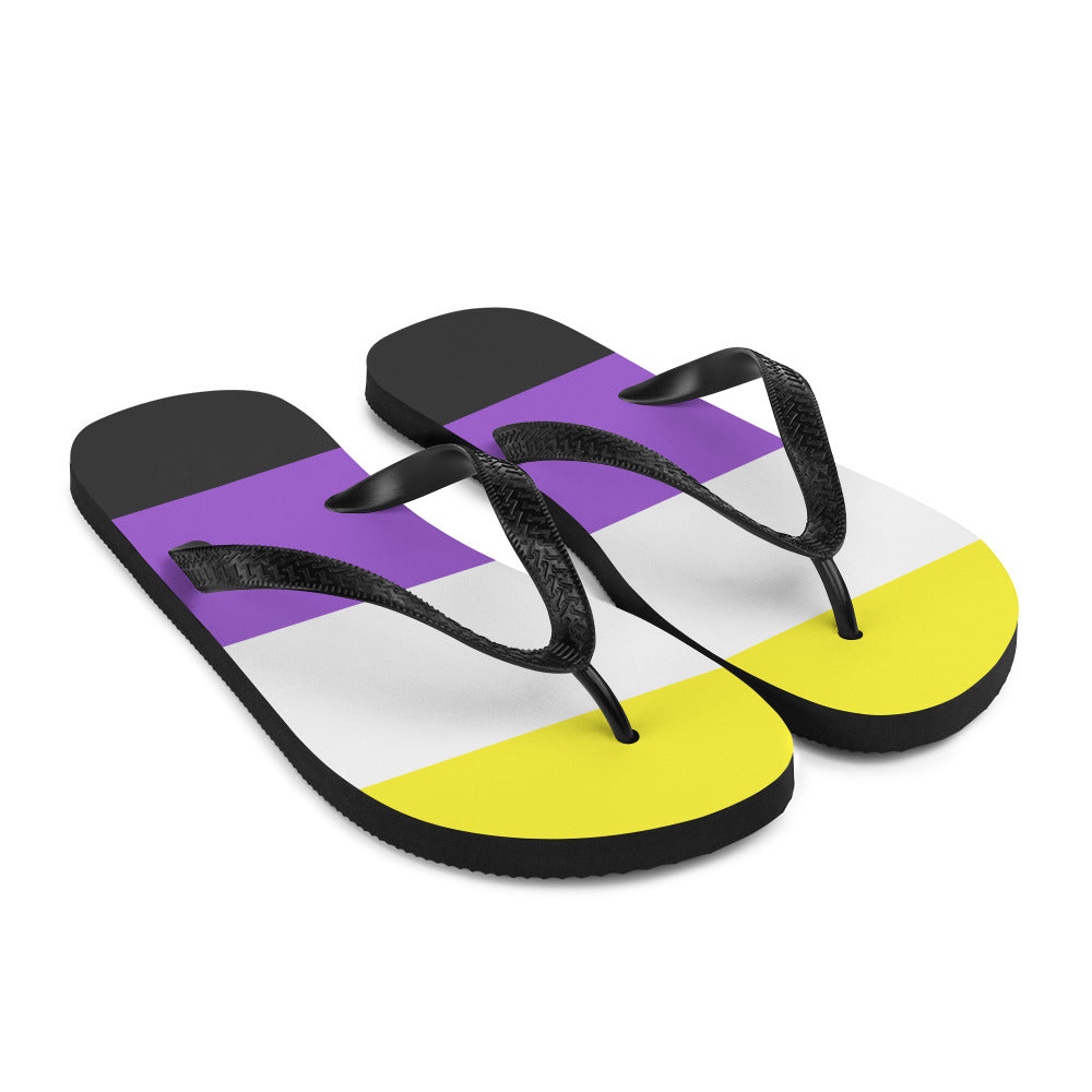 Non-Binary Pride Flip-Flops - Queer America Clothing