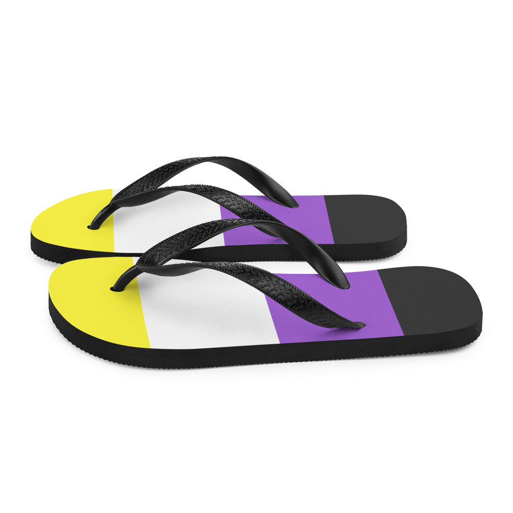Non-Binary Pride Flip-Flops - Queer America Clothing