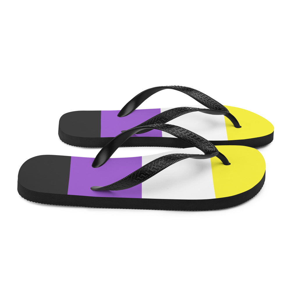 Non-Binary Pride Flip-Flops - Queer America Clothing