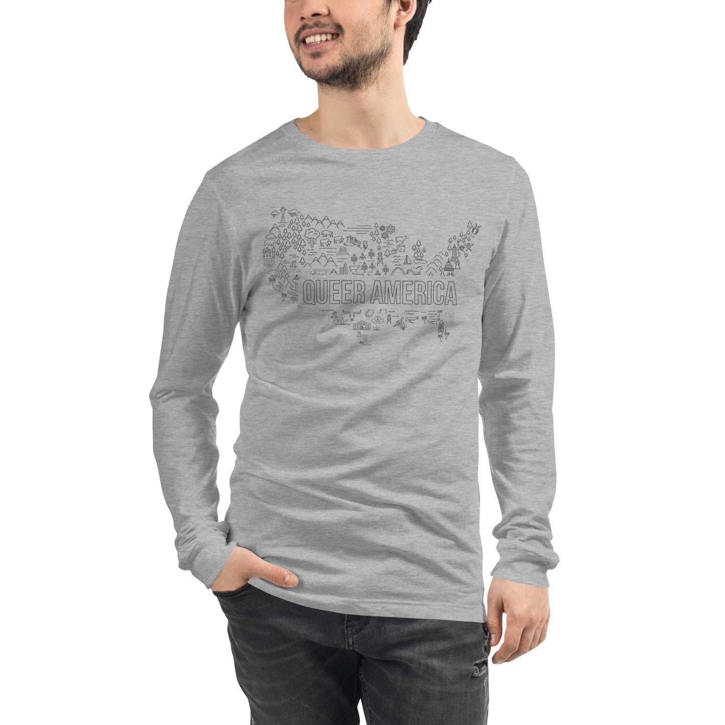 Queer America Map - Unisex Long Sleeve