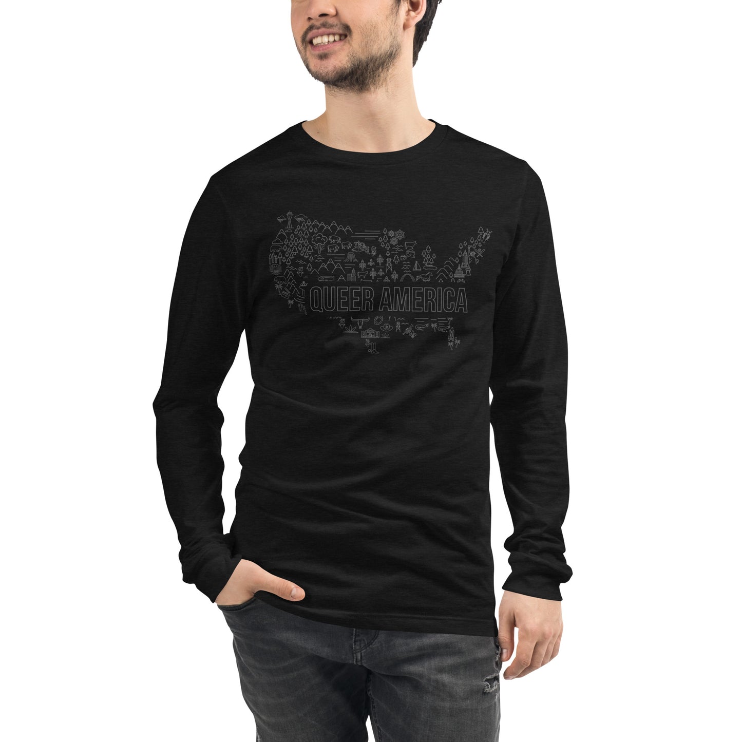 Queer America Map - Unisex Long Sleeve