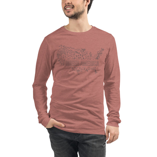 Queer America Map - Unisex Long Sleeve