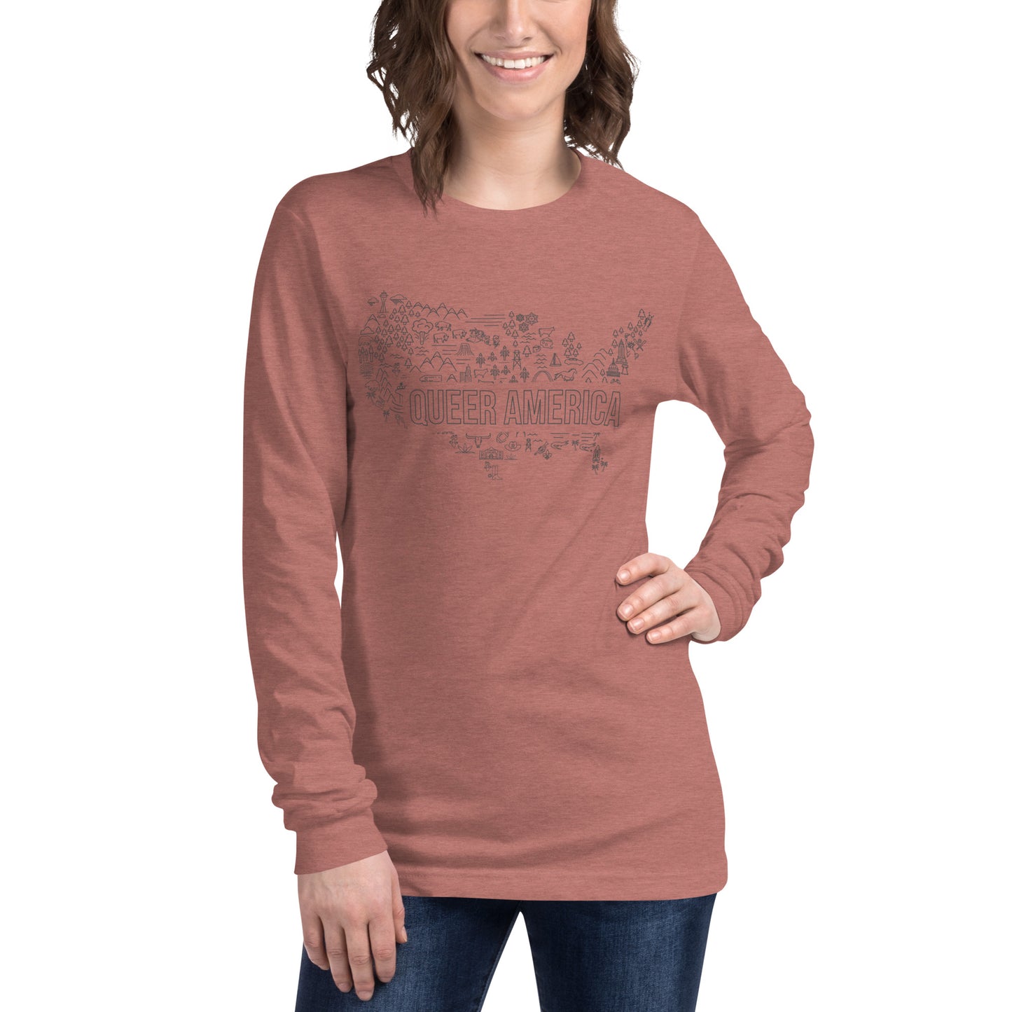 Queer America Map - Unisex Long Sleeve