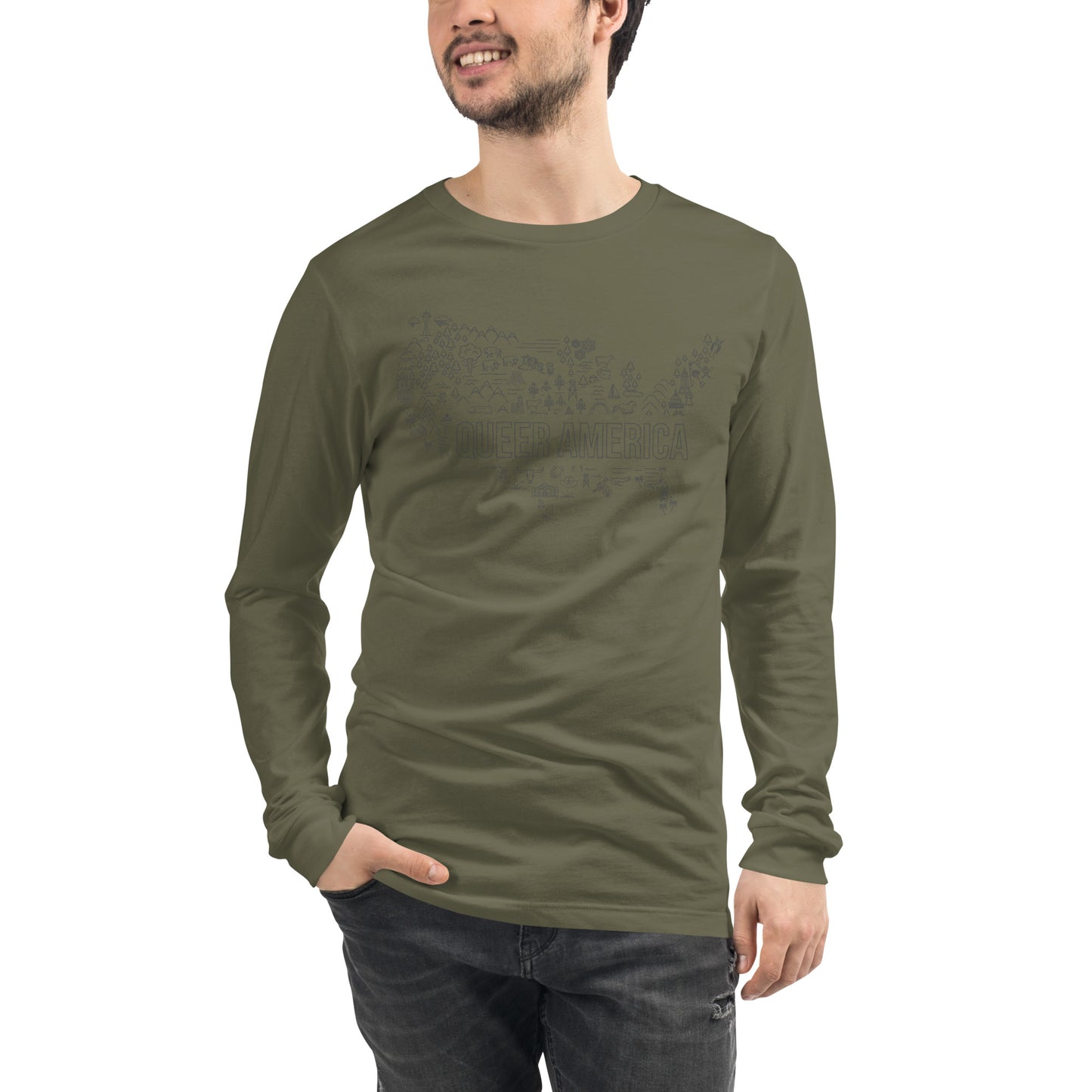 Queer America Map - Unisex Long Sleeve