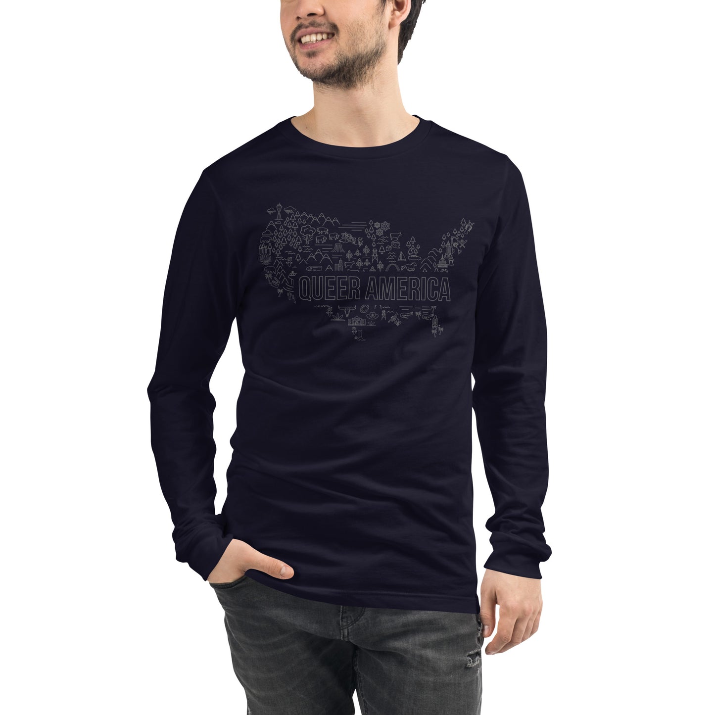 Queer America Map - Unisex Long Sleeve