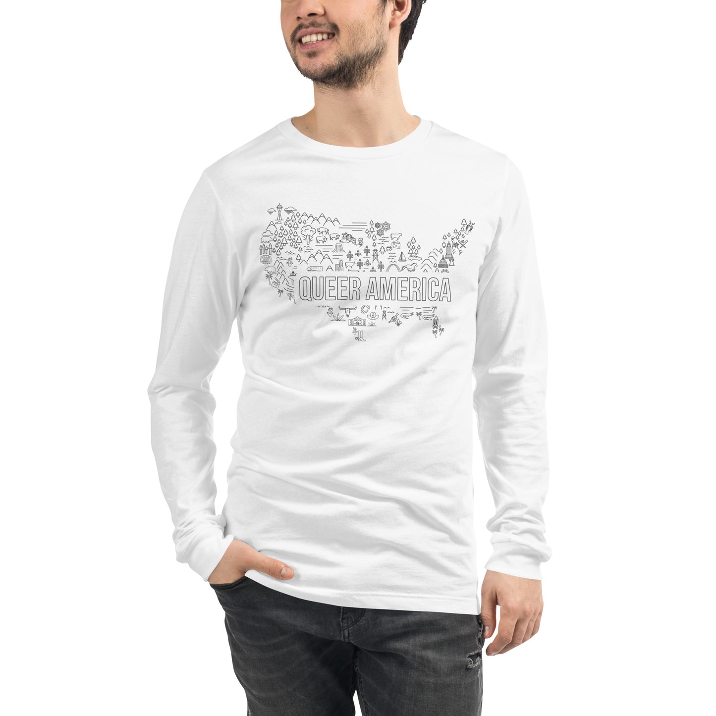 Queer America Map - Unisex Long Sleeve