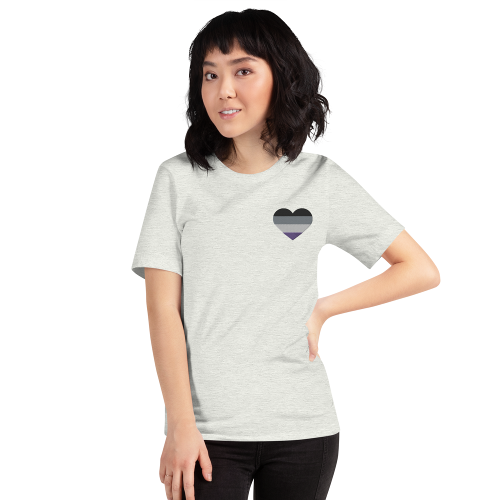 Asexual Pride Heart - Unisex Shirt (Embroidered)