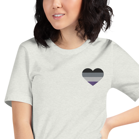 Asexual Pride Heart - Unisex Shirt (Embroidered)