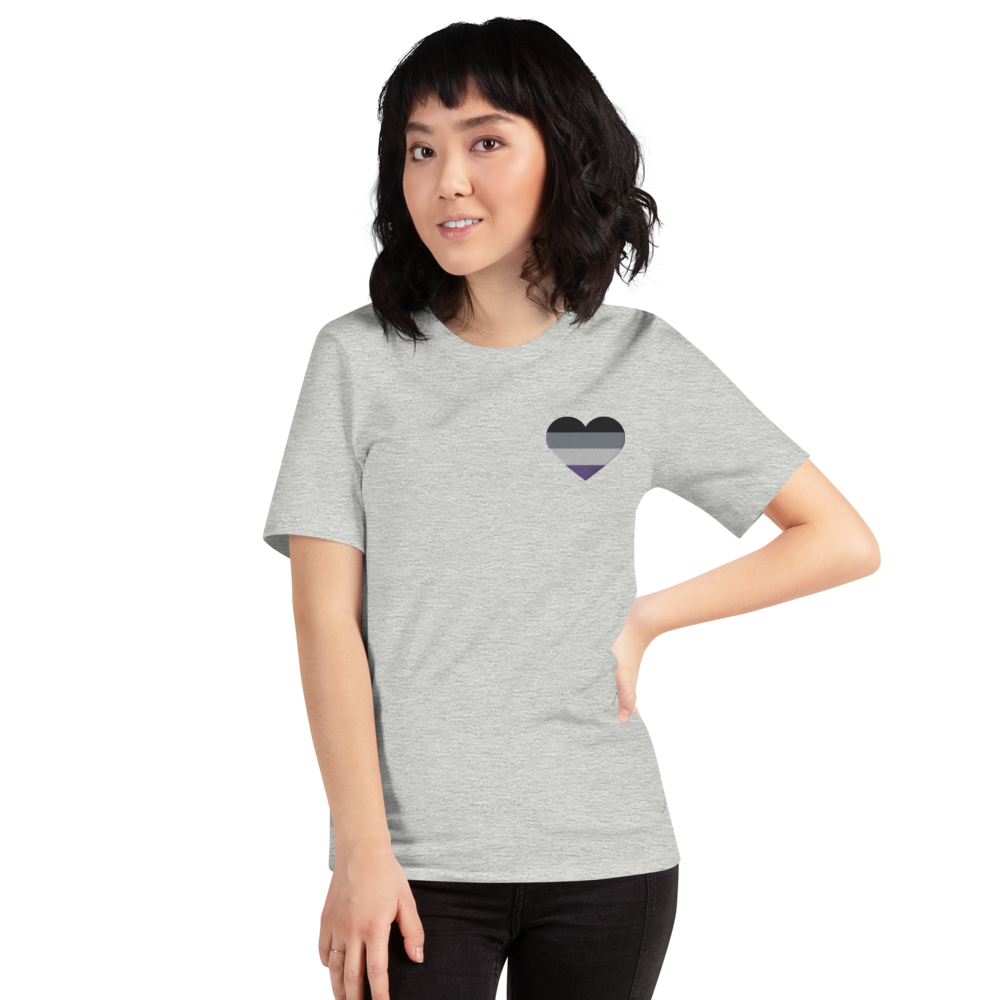 Asexual Pride Heart - Unisex Shirt (Embroidered)