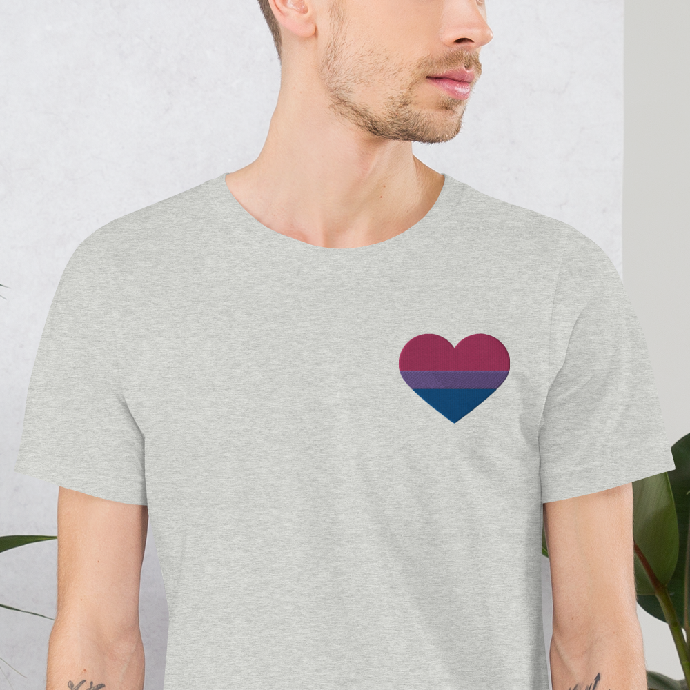 Bisexual Pride Heart - Unisex Shirt (Embroidered)