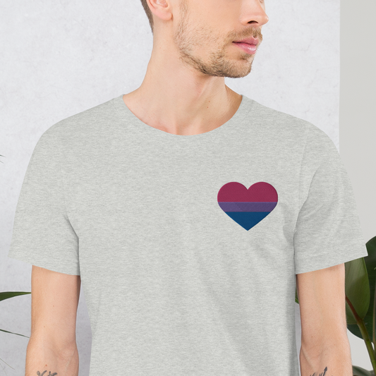 Bisexual Pride Heart - Unisex Shirt (Embroidered)
