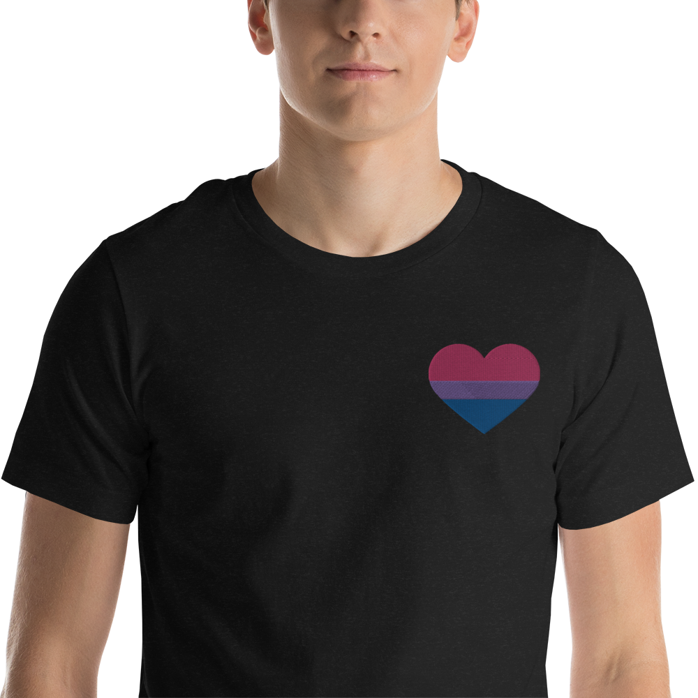 Bisexual Pride Heart - Unisex Shirt (Embroidered)