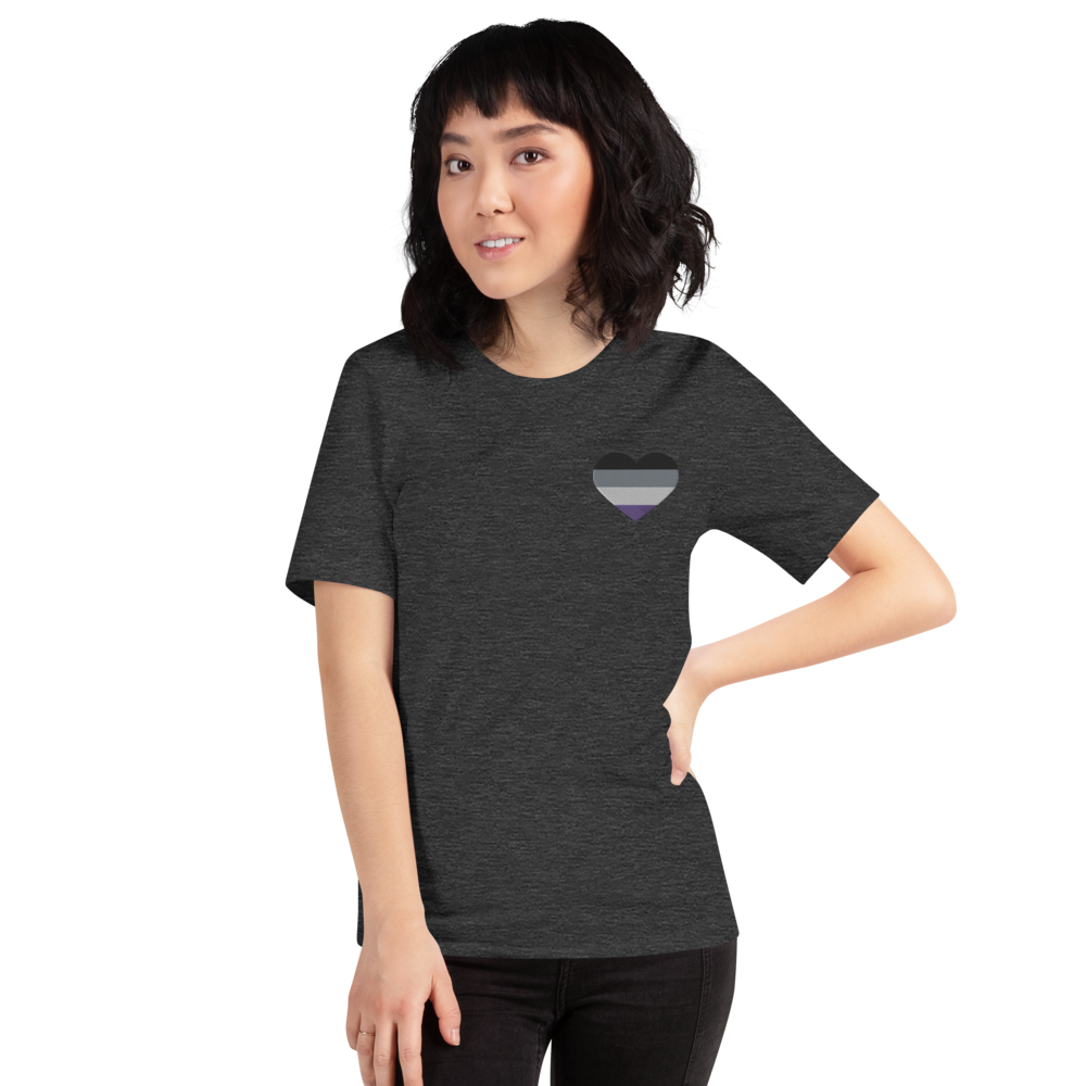 Asexual Pride Heart - Unisex Shirt (Embroidered)