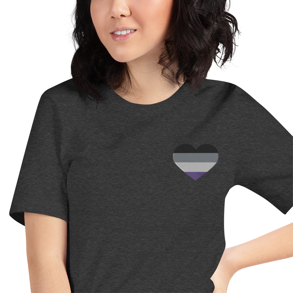 Asexual Pride Heart - Unisex Shirt (Embroidered)