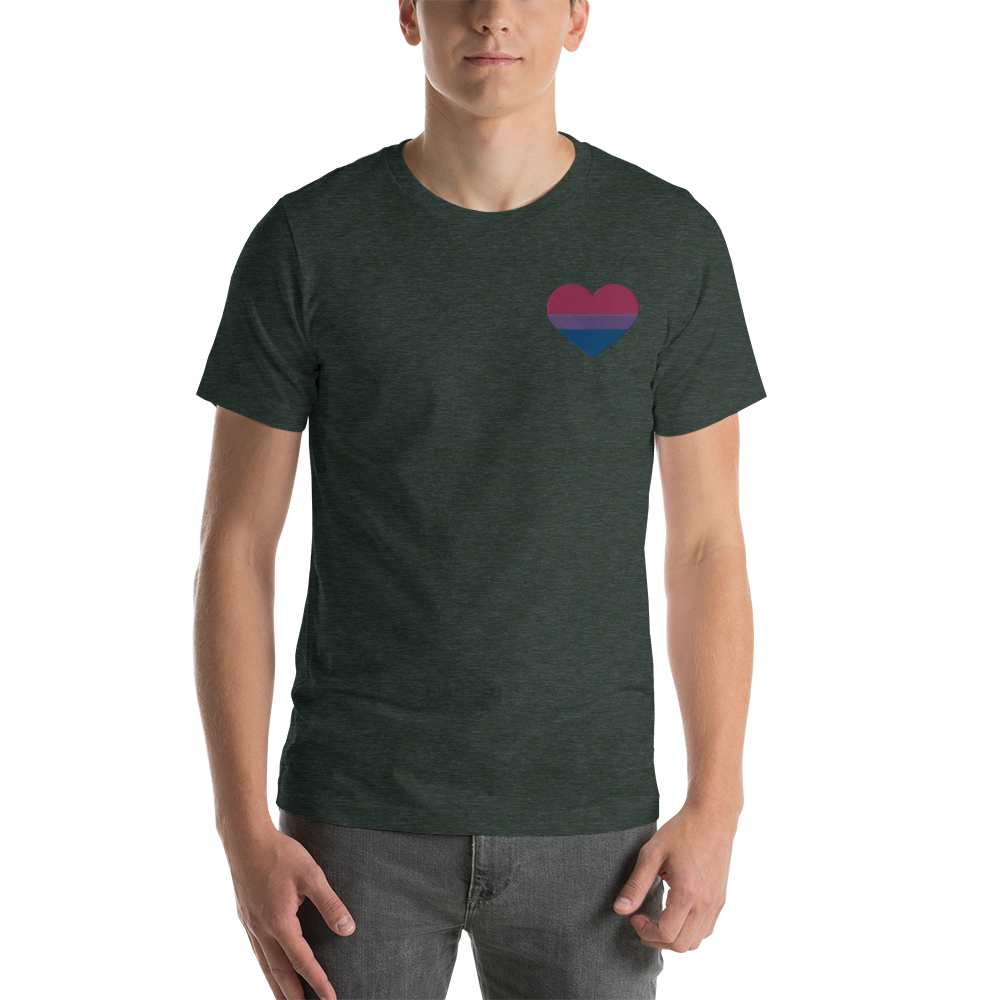 Bisexual Pride Heart - Unisex Shirt (Embroidered)