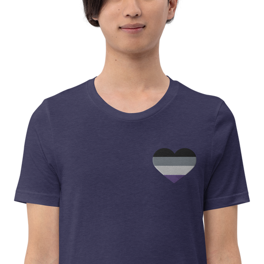 Asexual Pride Heart - Unisex Shirt (Embroidered)