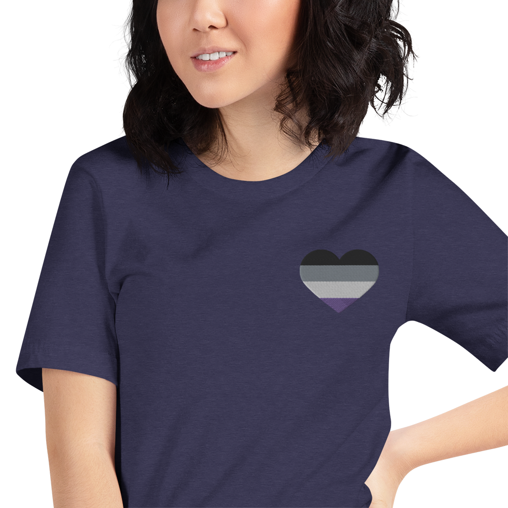 Asexual Pride Heart - Unisex Shirt (Embroidered)