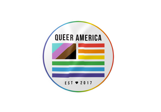 Queer America Round - Sticker (3")