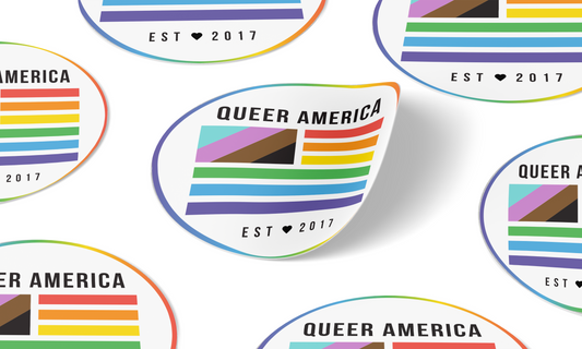 Queer America Round - Sticker (3")