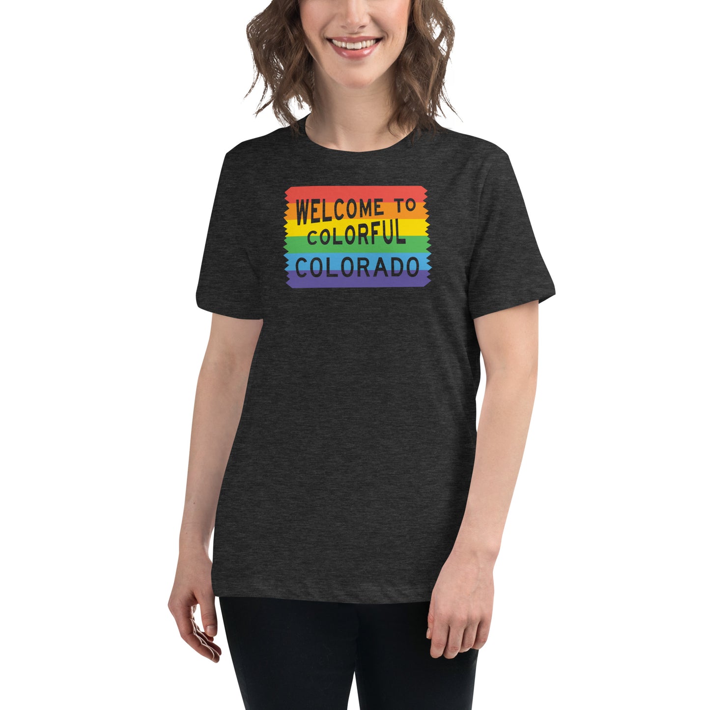 Colorful Colorado Rainbow Sign - Women's Shirt