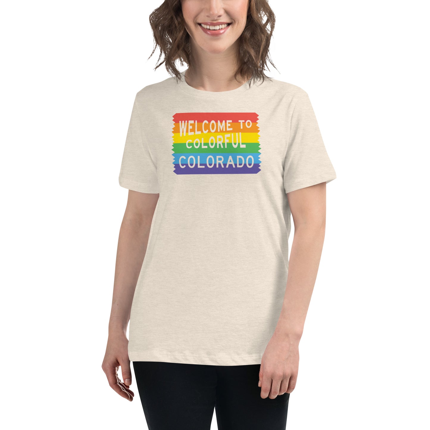 Colorful Colorado Rainbow Sign - Women's Shirt