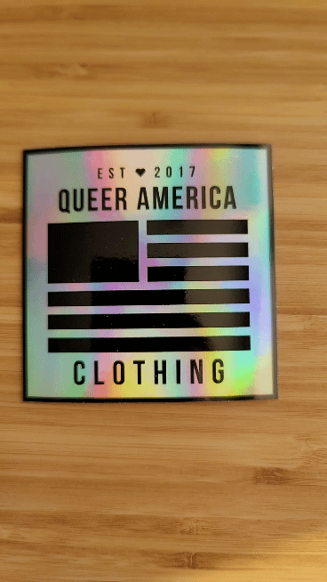 Holographic Queer America Logo Sticker (3") - Queer America Clothing