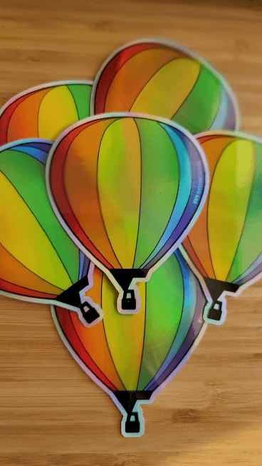 Holographic Pride Hot Air Balloon Sticker (3") - Queer America Clothing