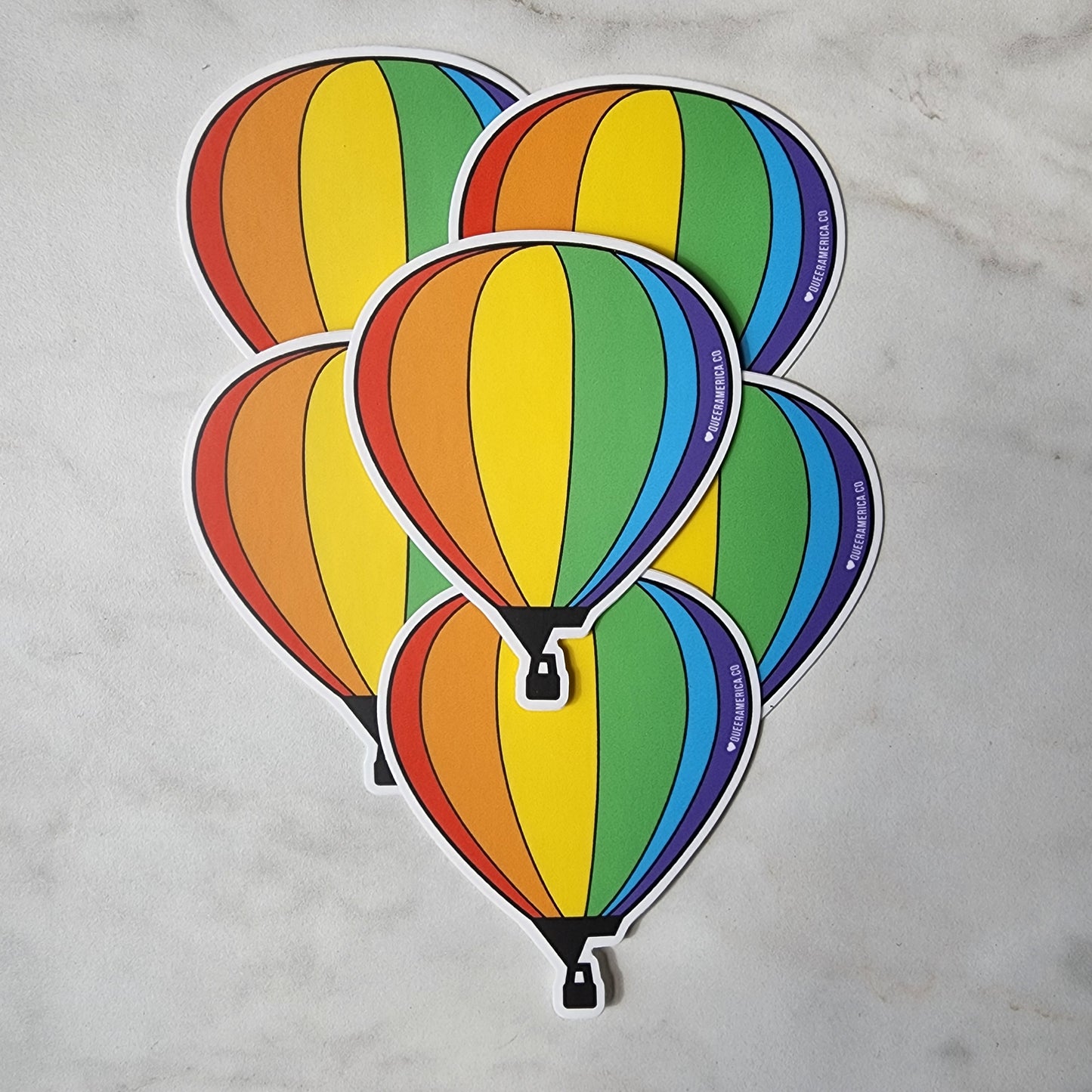 Hot Air Balloon Pride Rainbow - Sticker (3")