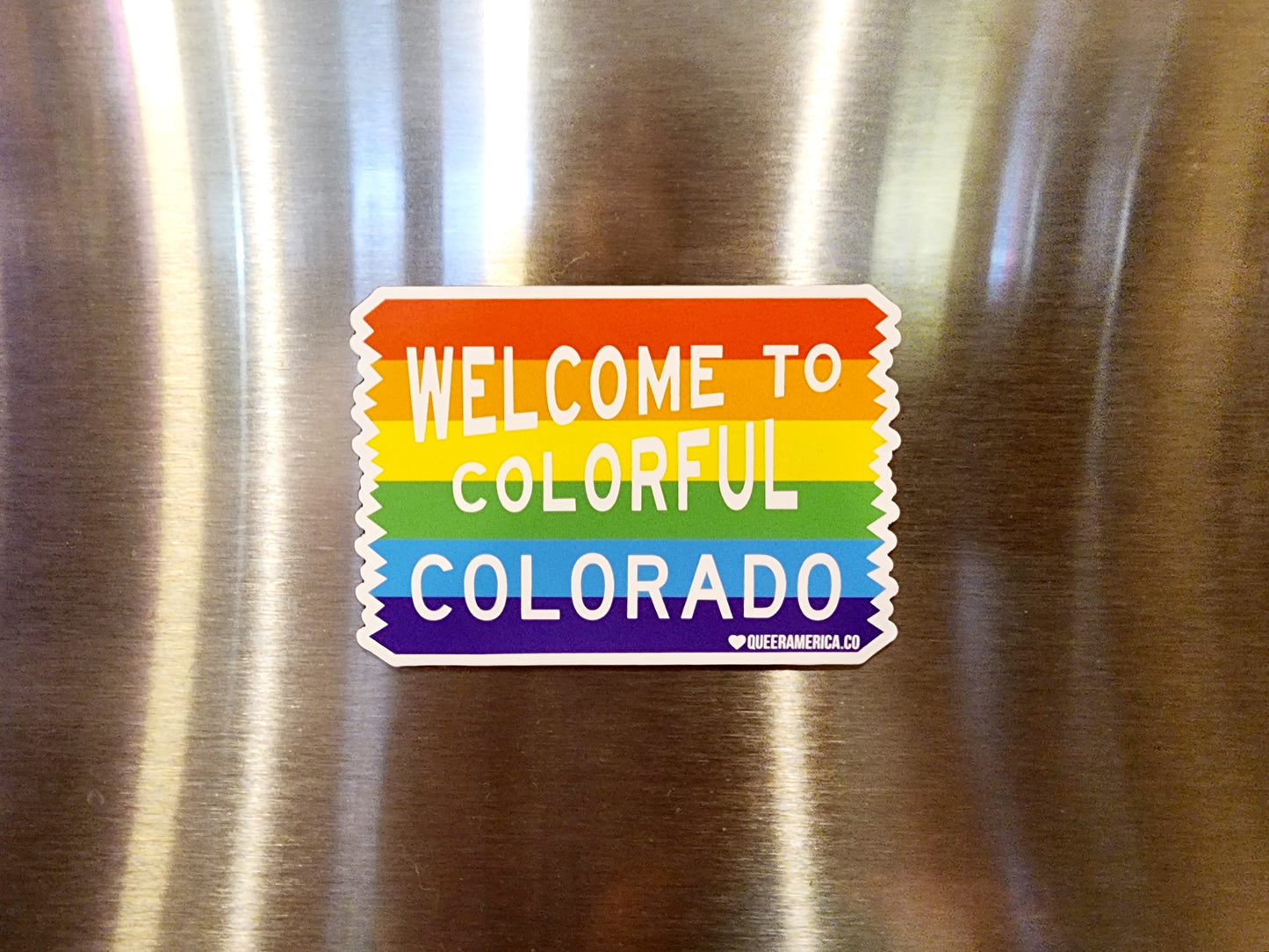 Colorful Colorado Rainbow Sign - Magnet (3")