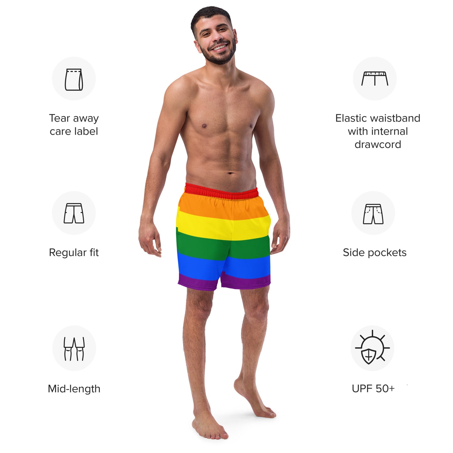 LGBTQ+ Rainbow Pride - All Over Swim Trunks