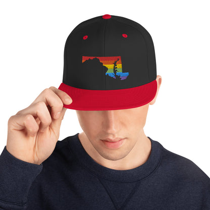 Maryland State Rainbow - Snapback Hat (Embroidered)