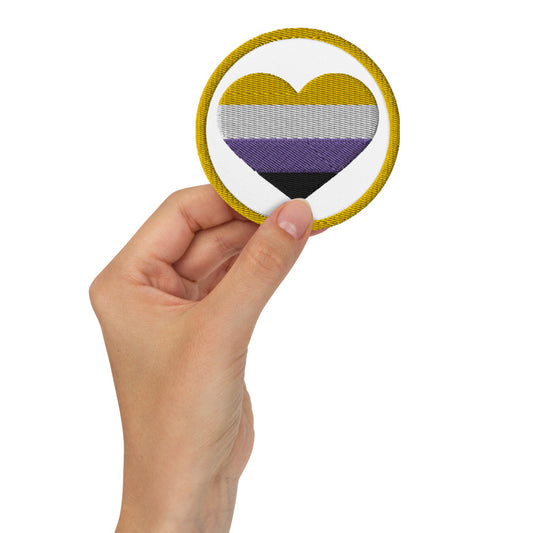 Non-Binary Pride Heart - Patch (Embroidered)