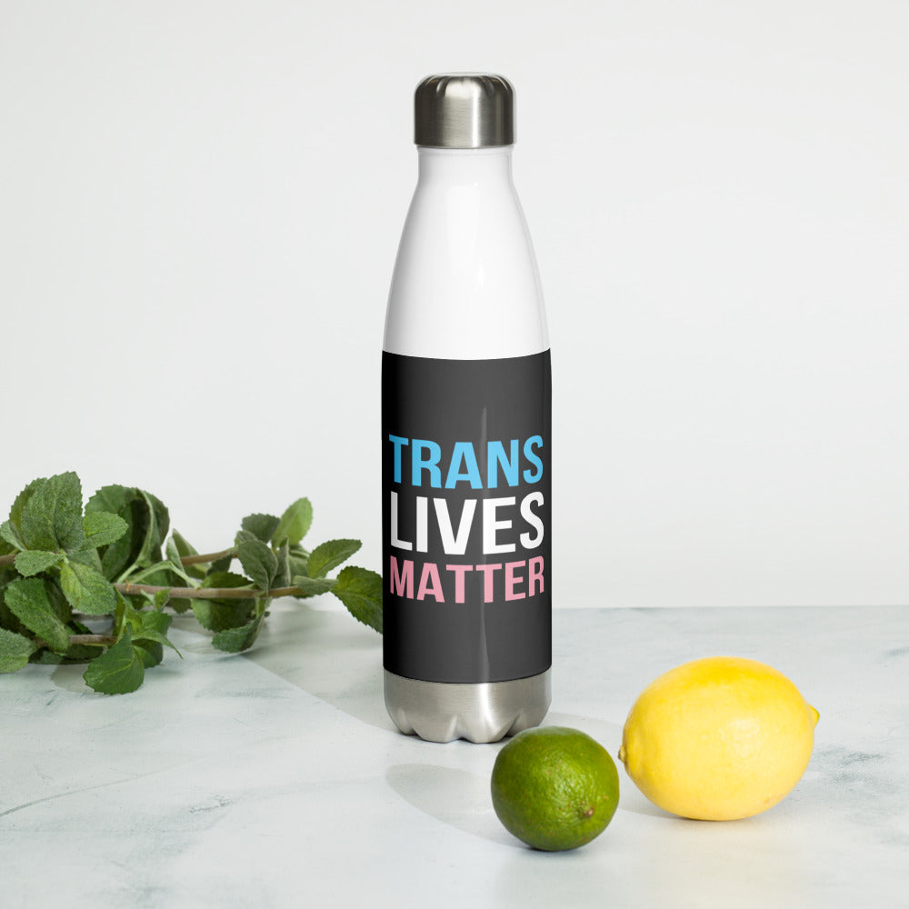Trans Lives Matter Stainless Steel Water Bottle - Queer America Clothing