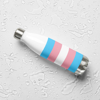 Trans Pride Flag Stainless Steel Water Bottle - Queer America Clothing