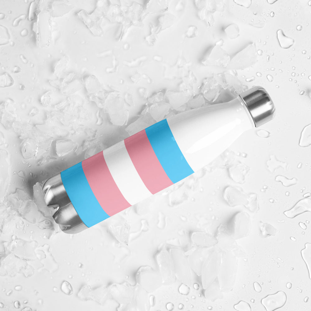 Trans Pride Flag Stainless Steel Water Bottle - Queer America Clothing