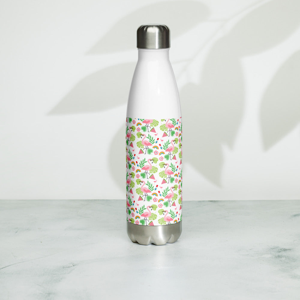 Flamingo Party - Stainless Steel Water Bottle