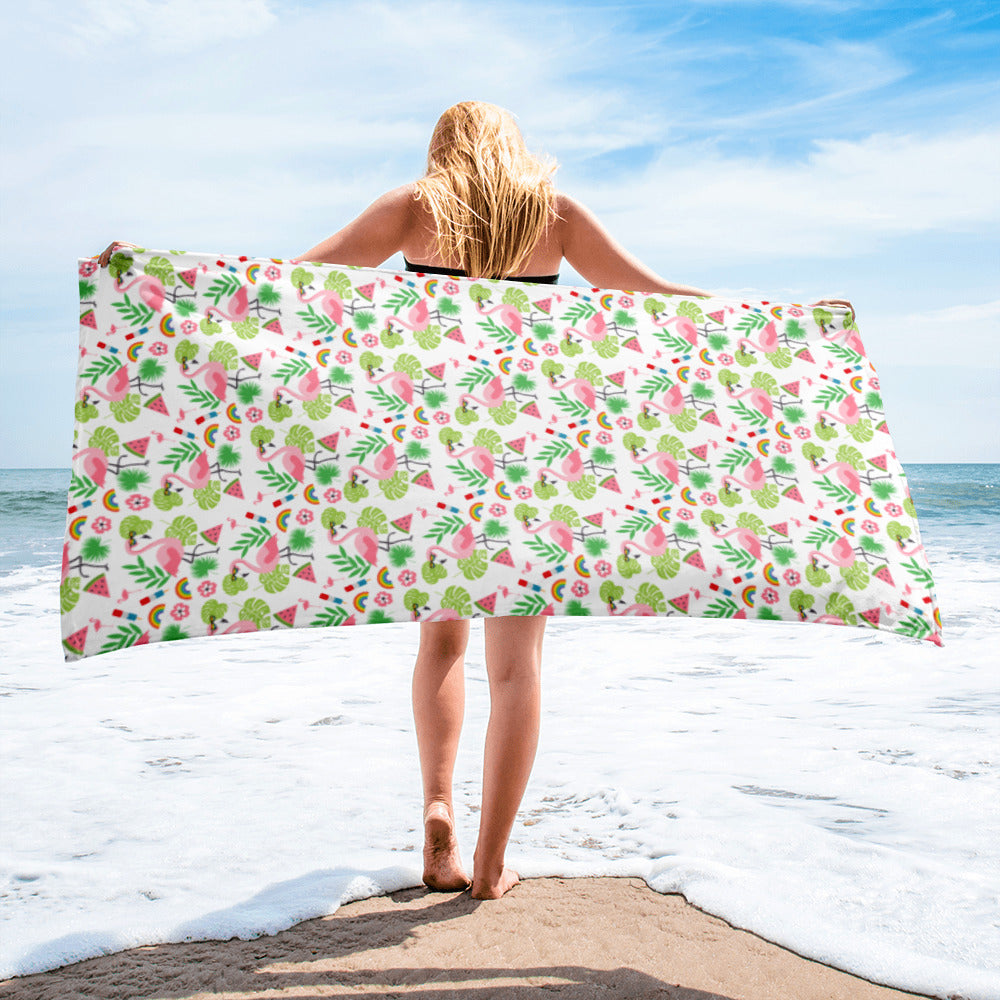 Flamingo Party - Beach Towel