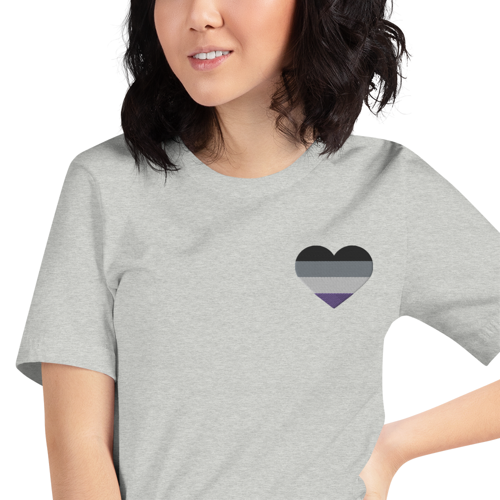 Asexual Pride Heart - Unisex Shirt (Embroidered)