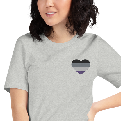 Asexual Pride Heart - Unisex Shirt (Embroidered)