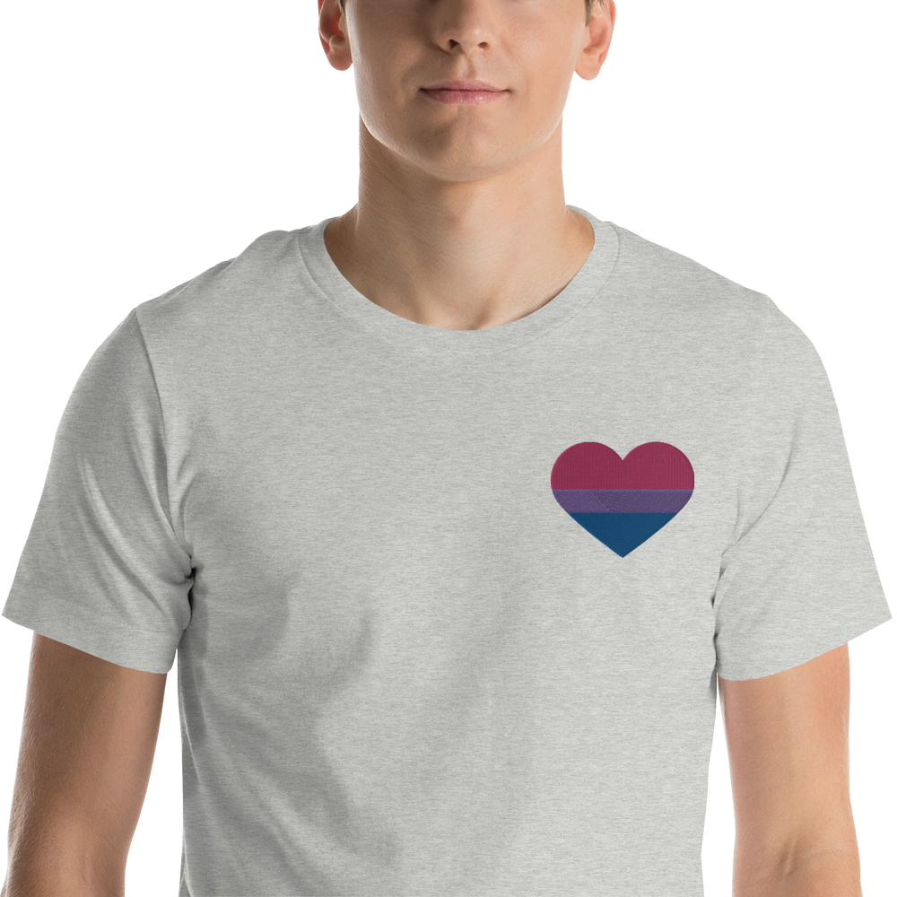 Bisexual Pride Heart - Unisex Shirt (Embroidered)