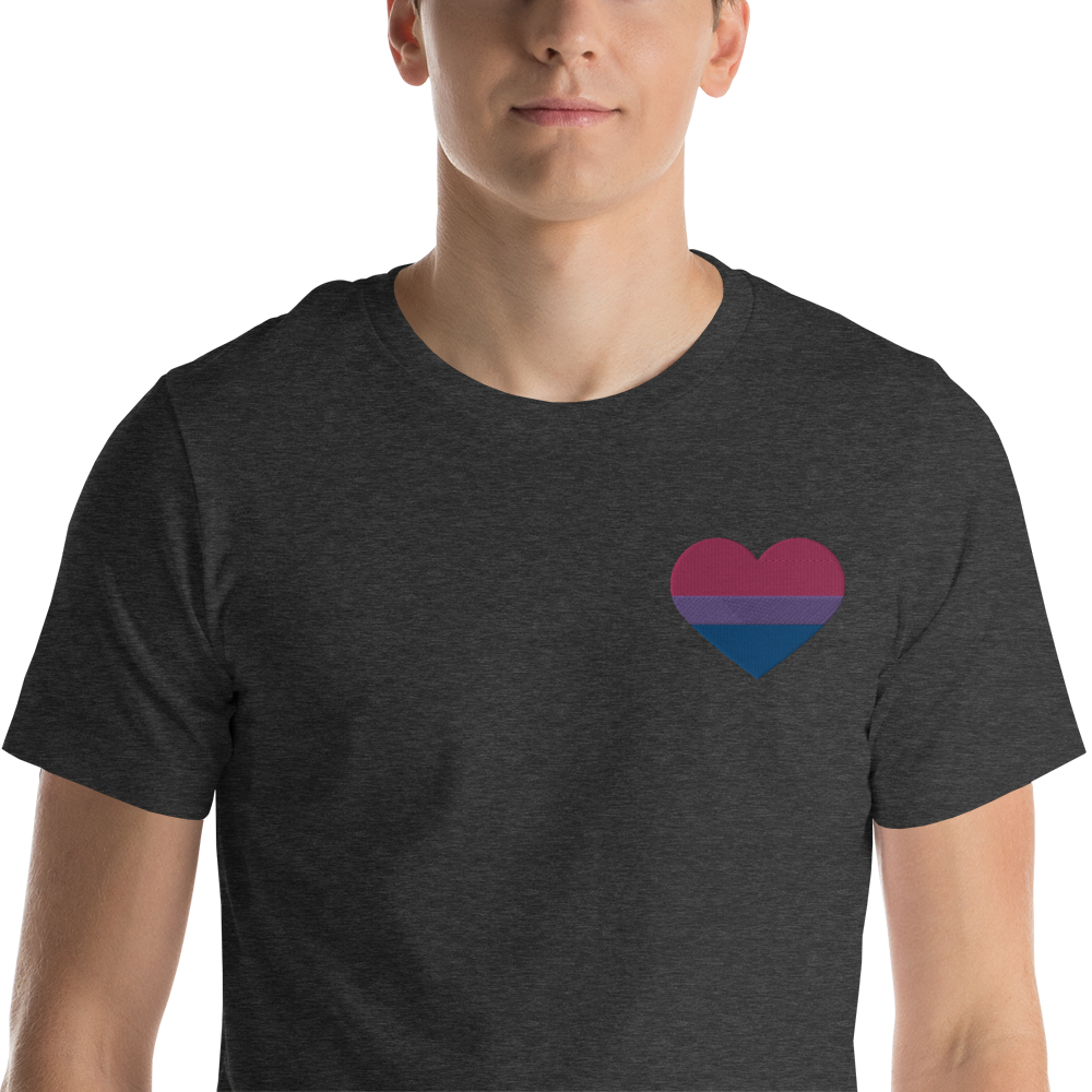 Bisexual Pride Heart - Unisex Shirt (Embroidered)
